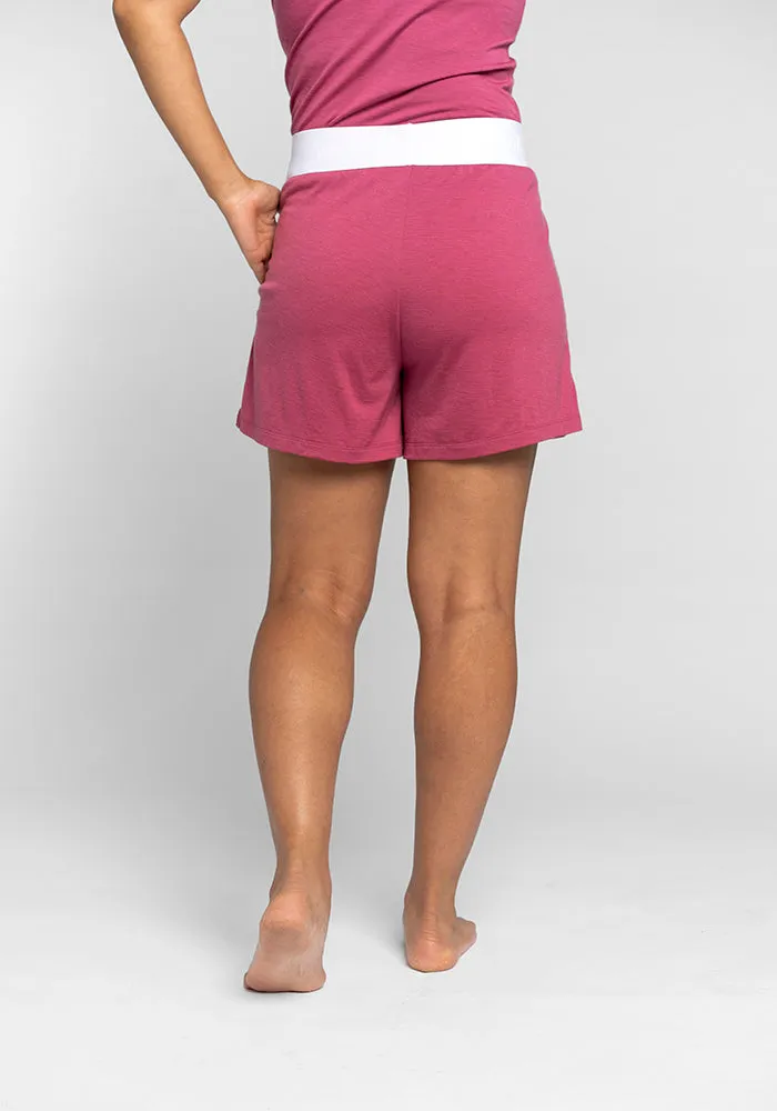 Poppy Lounge Shorts - Red Violet