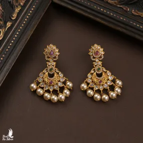 Pure Silver Chandbali Earrings - 5465