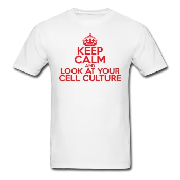 "Keep Calm and Look At Your Cell Culture" (red) - Men's T-Shirt