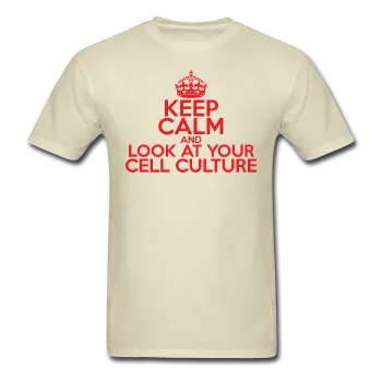 "Keep Calm and Look At Your Cell Culture" (red) - Men's T-Shirt