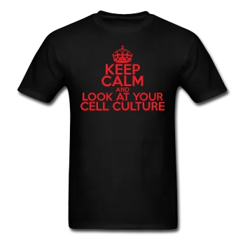 "Keep Calm and Look At Your Cell Culture" (red) - Men's T-Shirt