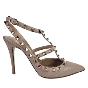 Rockstud Caged Pumps in Pale Pink