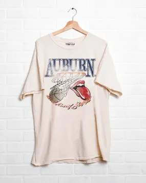 Rolling Stones Auburn Basketball Net Off White Thrifted Tee