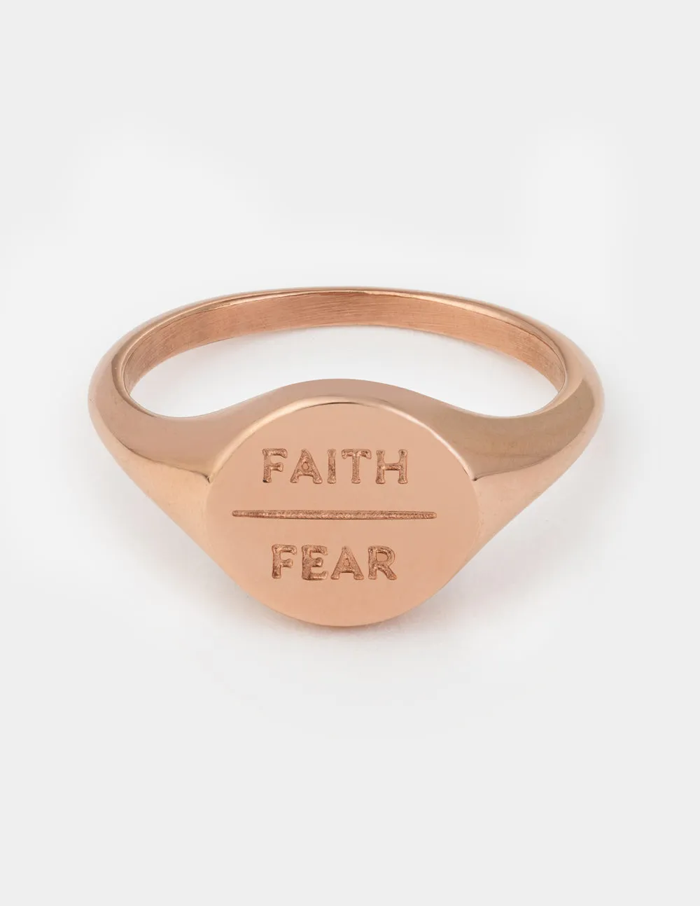 Rose Gold Faith Over Fear Ring