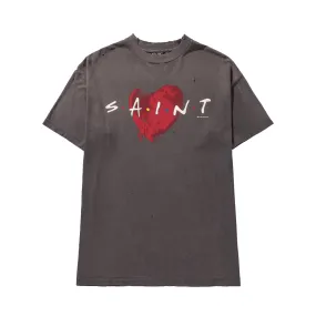 Saint Michael Heart Tee Washed Black