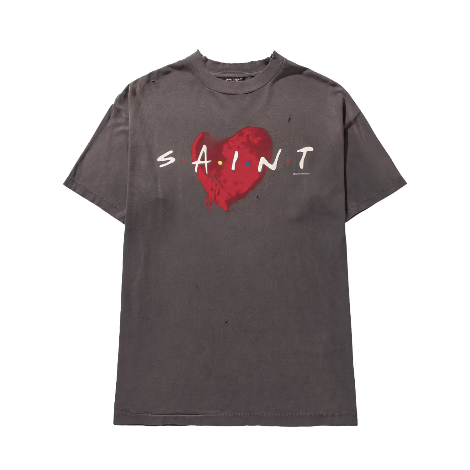 Saint Michael Heart Tee Washed Black