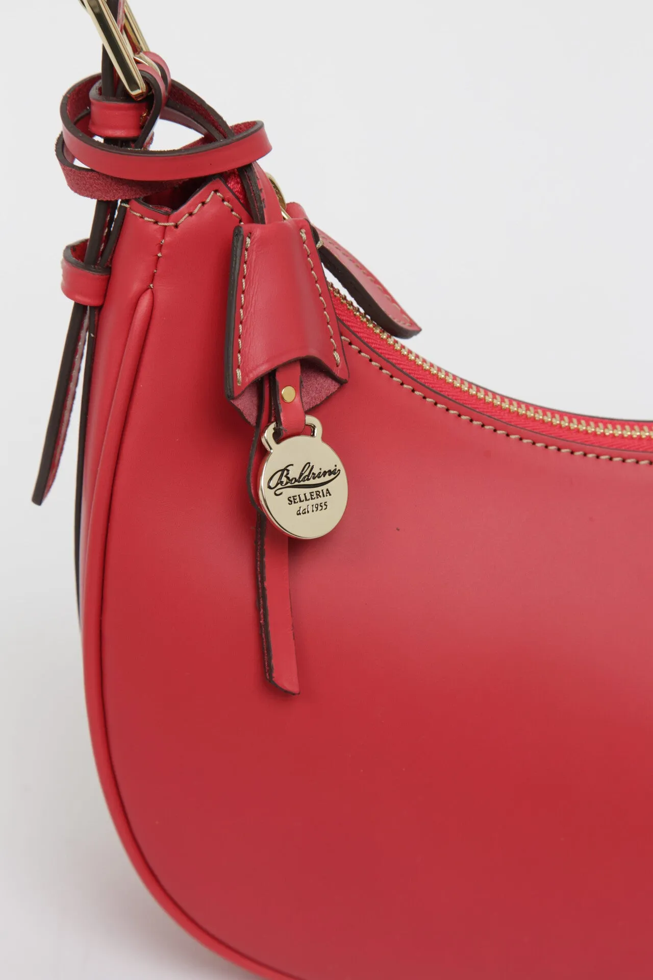 SANDRA SHOULDER BAG IN ITALIAN LEATHER IN CORAL PINK