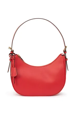 SANDRA SHOULDER BAG IN ITALIAN LEATHER IN CORAL PINK