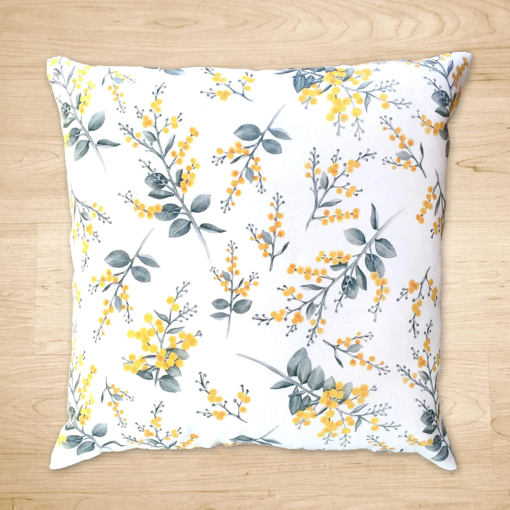 Silver Wattle Cushion Cover Cotton Drill