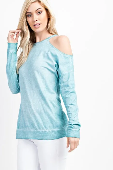 Single Shoulder Loose Fit Top - Seafoam