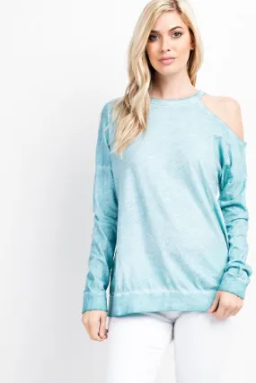 Single Shoulder Loose Fit Top - Seafoam