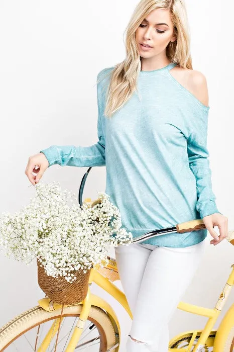 Single Shoulder Loose Fit Top - Seafoam