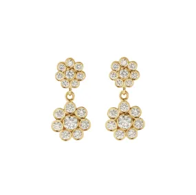 Sophie Bille Brahe - Bellis Deux - Drop Earrings with Diamonds, 18k Yellow Gold