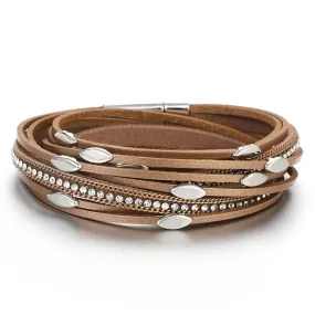 'Tahnee' Charms & Crystals Wrap Bracelet - gold