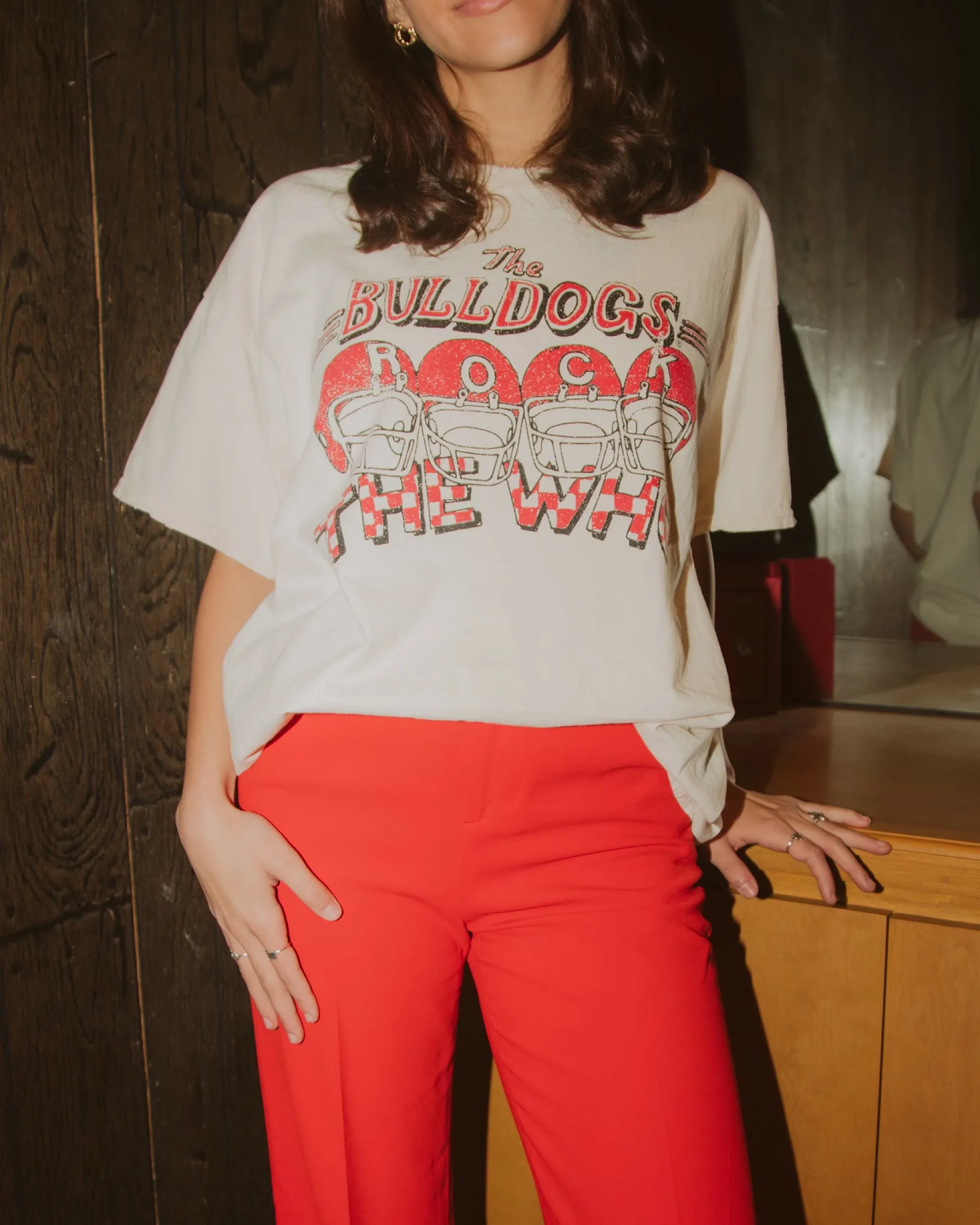 The Who Georgia Bulldogs Rock Off White Thrifted Tee