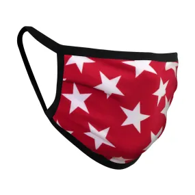 Unisex "Bright Star" Red-White Double Layered Mask -Pleated Design