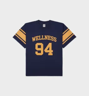 Wellness 94 Rugby Tee - Navy/ Faded Gold